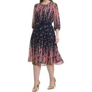 Tommy Hilfiger Womens Floral Print A-Line Dress size 8